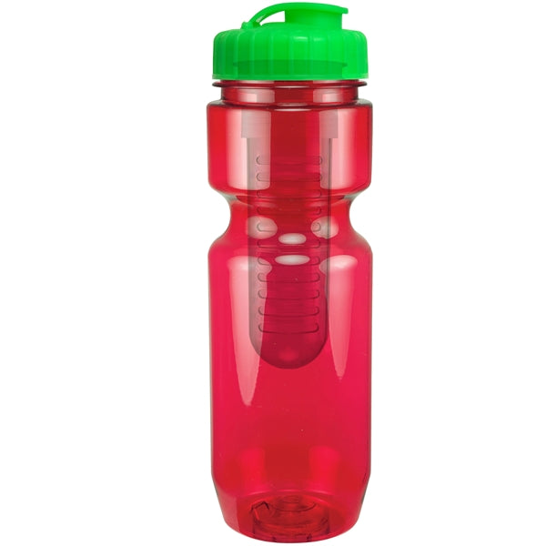 22 oz. Translucent Bike Bottle with Flip Top Lid & Infuser