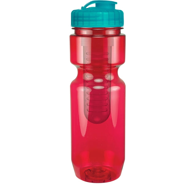 22 oz. Translucent Bike Bottle with Flip Top Lid & Infuser