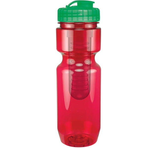 22 oz. Translucent Bike Bottle with Flip Top Lid & Infuser