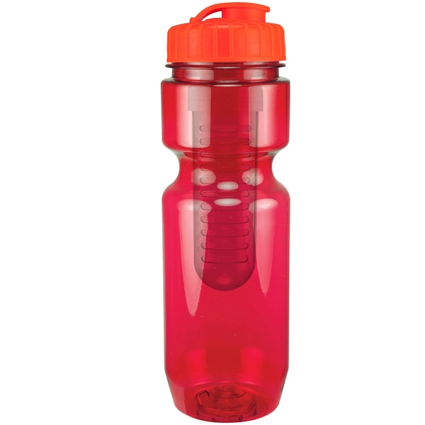 22 oz. Translucent Bike Bottle with Flip Top Lid & Infuser
