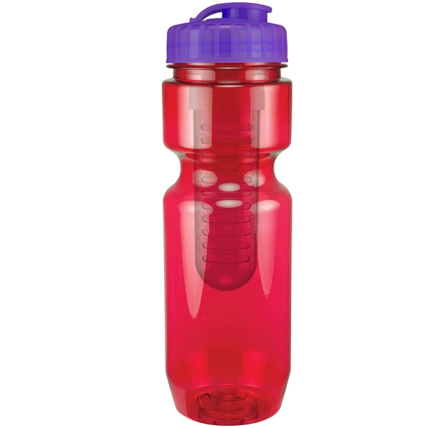 22 oz. Translucent Bike Bottle with Flip Top Lid & Infuser