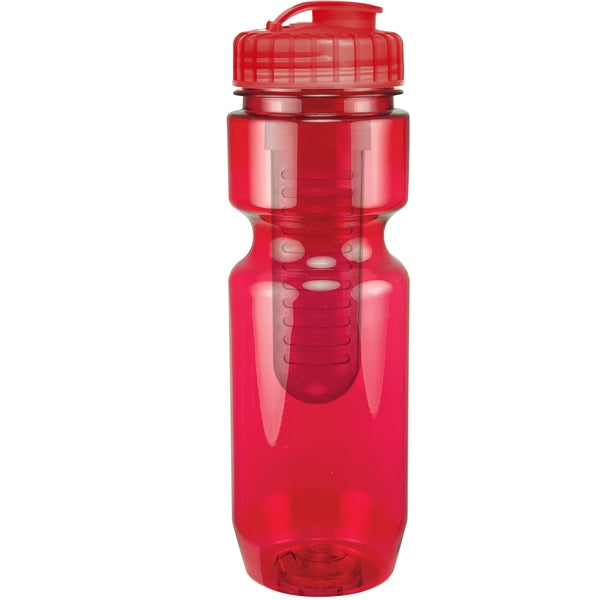 22 oz. Translucent Bike Bottle with Flip Top Lid & Infuser