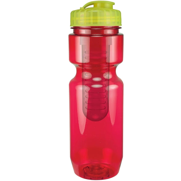 22 oz. Translucent Bike Bottle with Flip Top Lid & Infuser
