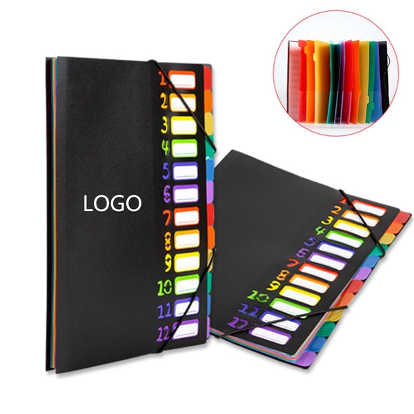 Multi 12 Pockets Rainbow File Folders