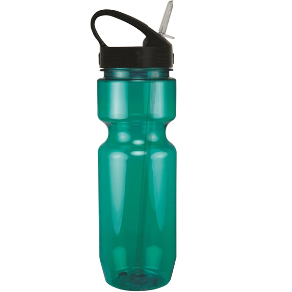 22 oz. Translucent Bike Bottle with Sport Sip Lid & Straw