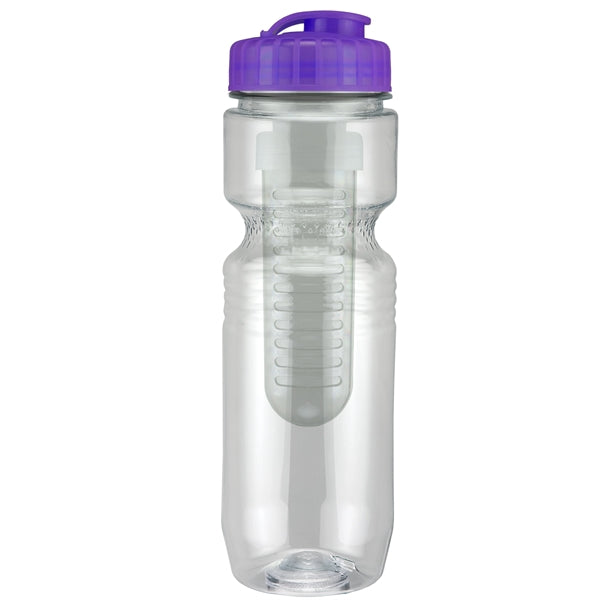 26 oz. Translucent Jogger Bottle with Flip Top Lid & Infuser
