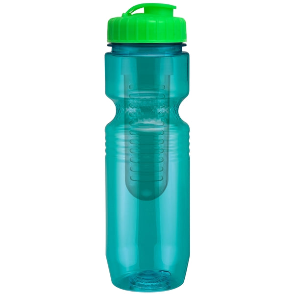 26 oz. Translucent Jogger Bottle with Flip Top Lid & Infuser