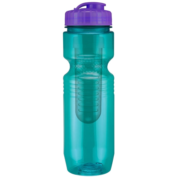 26 oz. Translucent Jogger Bottle with Flip Top Lid & Infuser