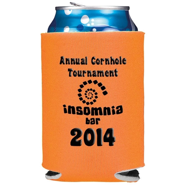 Folding Foam Can Cooler 2 sided imprint