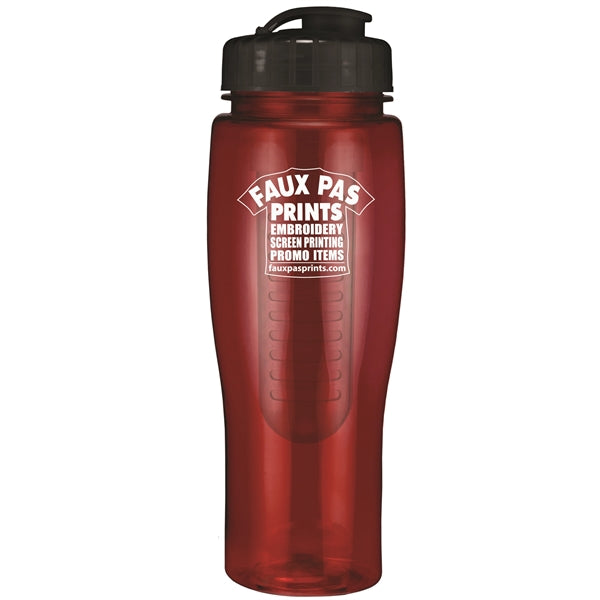 24oz. Translucent Contour Bottle w/ Flip Top Lid & Infuser