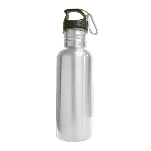 22 Oz. Stainless steel sports water bottle, carabiner