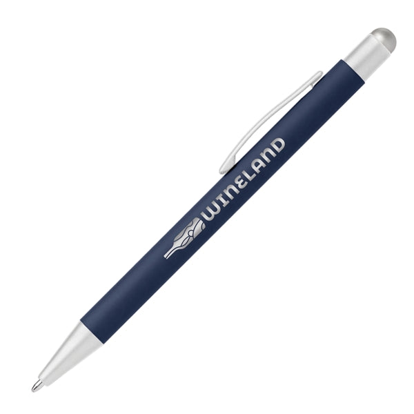 Bowie Softy Satin with Stylus - Laser Engraved Metal Pen