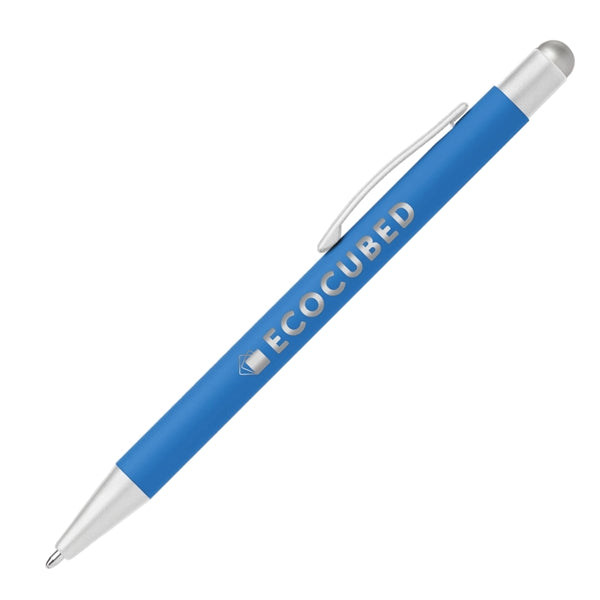 Bowie Softy Satin with Stylus - Laser Engraved Metal Pen