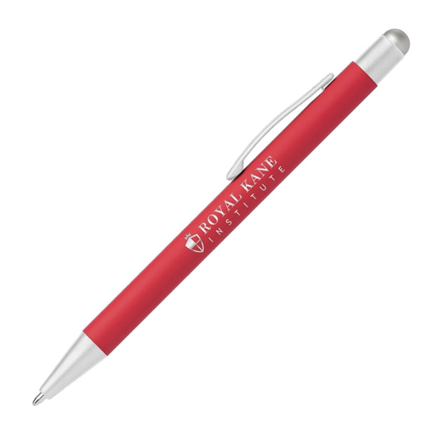 Bowie Softy Satin with Stylus - Laser Engraved Metal Pen