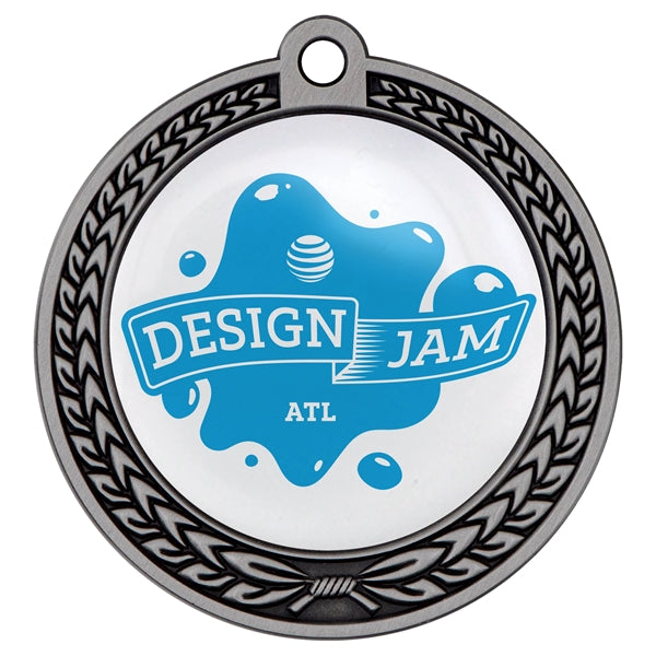 Speed Medal 2.5" 3D Wreath w/Full Color Dome Imprint