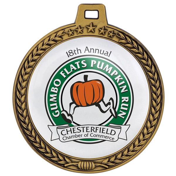 3" Speed Medal 3D Wreath & Star Border