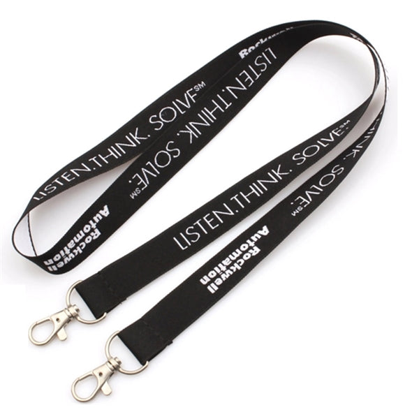 1" Custom Open Ended Polyester Lanyard w/ Badge Holder