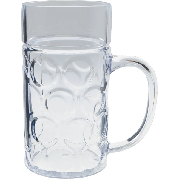 8 oz. Clear Plastic German Mug w/Handle