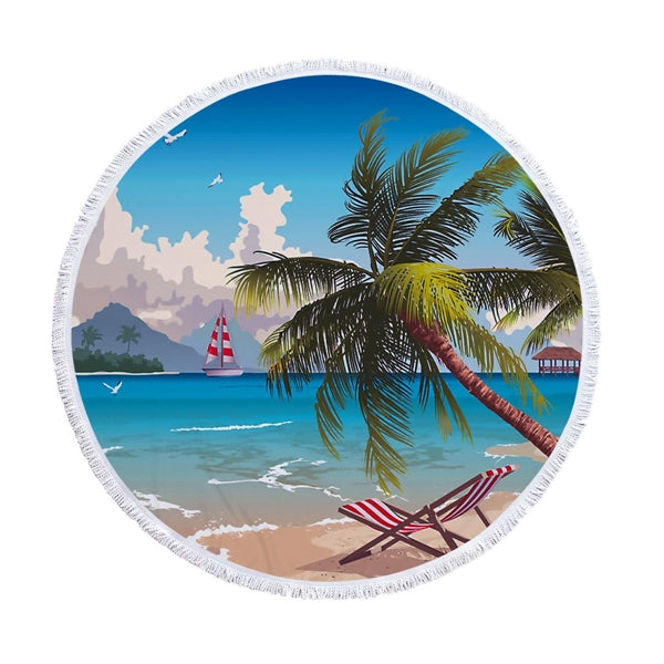 59" Fashion Round Beach Towel