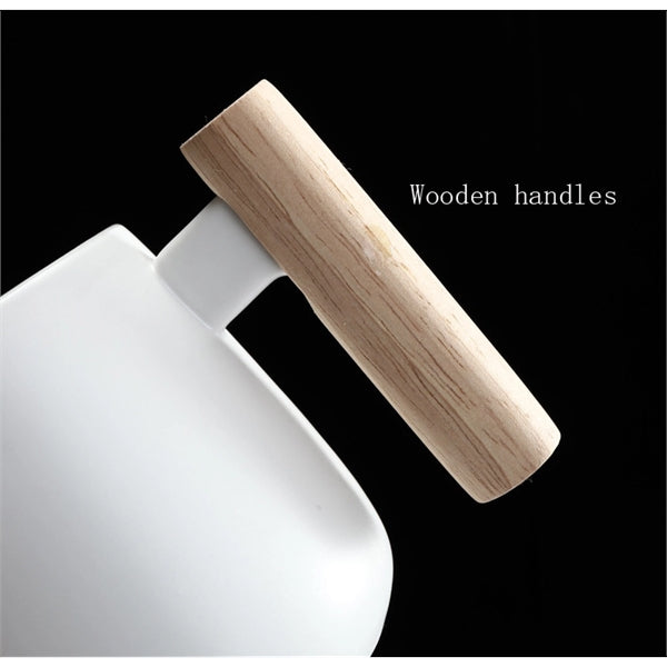 Wooden Lid Spoon Mug Cup