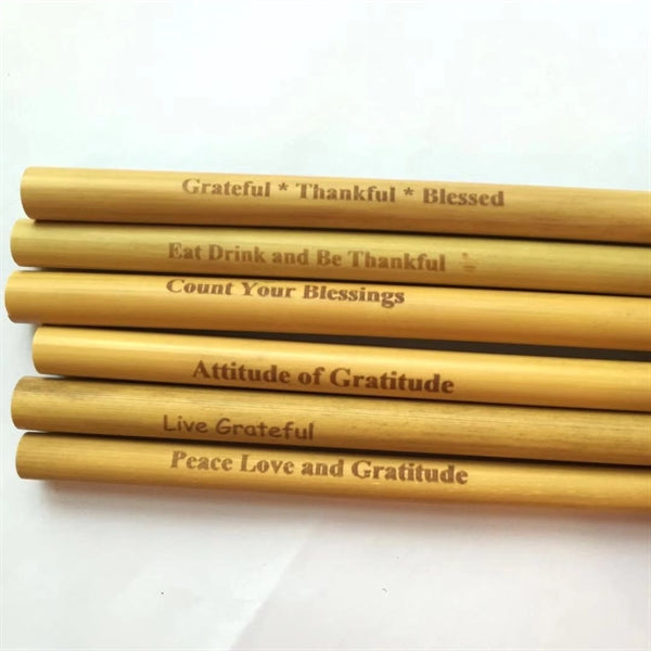Eco-friendly Bamboo Straw Set With Cleaning Brush
