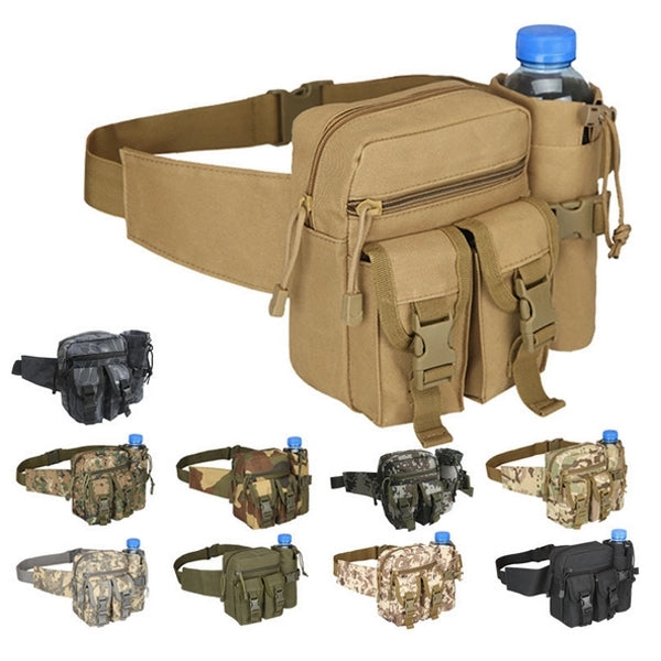 Tactical Waist Pack Pouch With Water Bottle Pocket Holder
