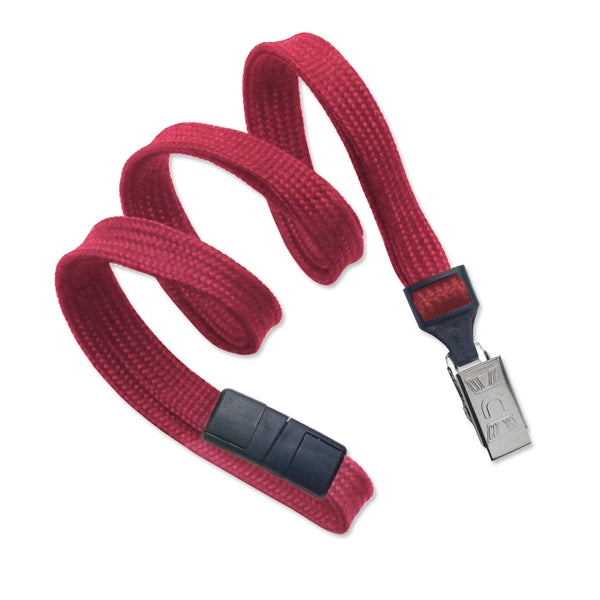3/8" Blank Breakaway Lanyards w/ Bulldog Clip, Flat Braided