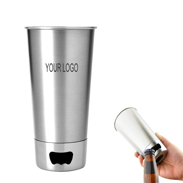 17 oz. Stainless Steel Beer Cup with Opener