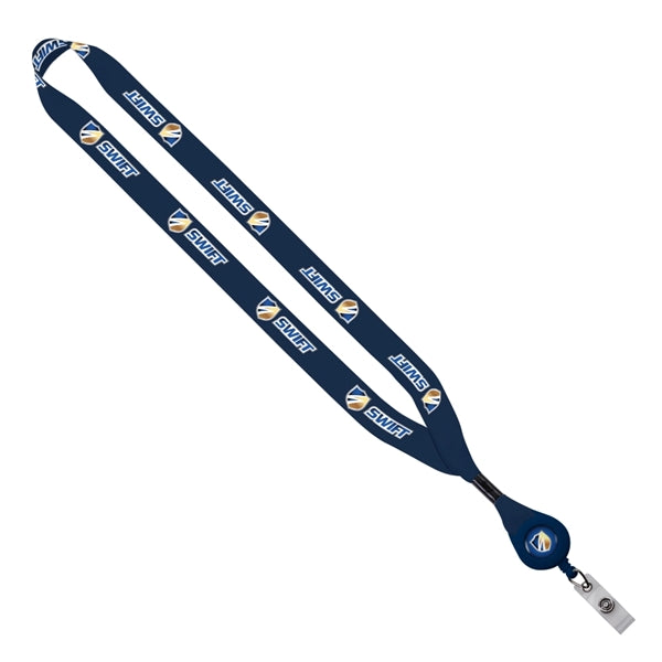 3/4" Recycled PET Sublimated Lanyard w/Metal Crimp and Reel