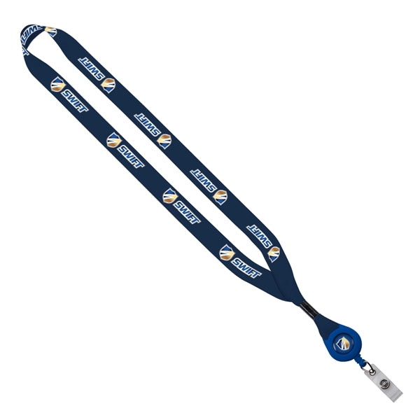 3/4" Recycled PET Sublimated Lanyard w/Metal Crimp and Reel