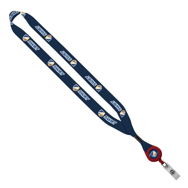 3/4" Recycled PET Sublimated Lanyard w/Metal Crimp and Reel