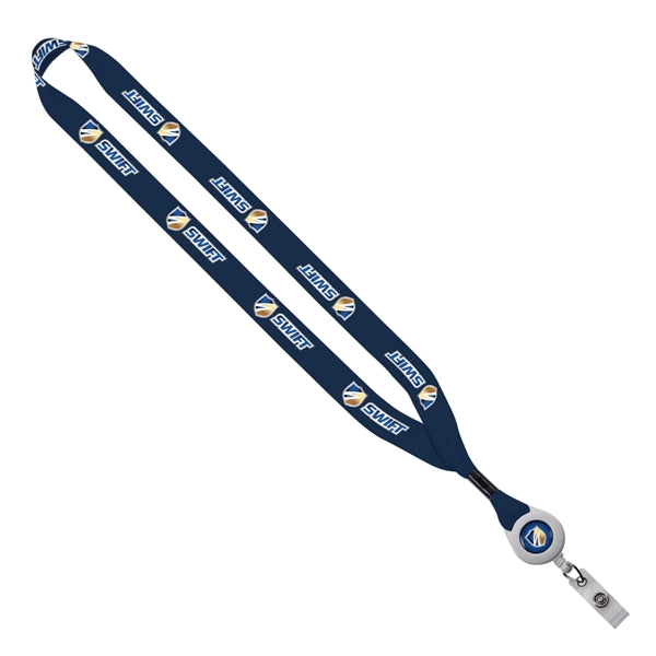 3/4" Recycled PET Sublimated Lanyard w/Metal Crimp and Reel