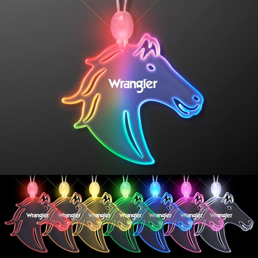 Acrylic Horse Head Shape Necklace with LED