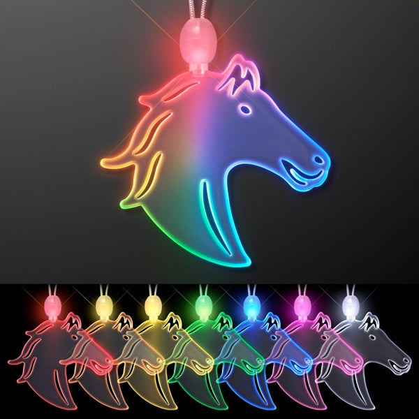 Acrylic Horse Head Shape Necklace with LED