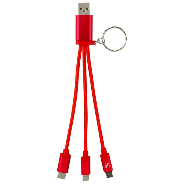 Metallic 3-in 1 Keychain Cable with Type C USB