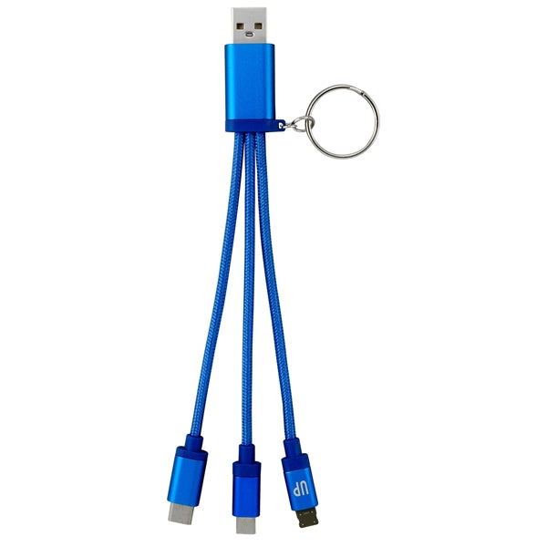 Metallic 3-in 1 Keychain Cable with Type C USB