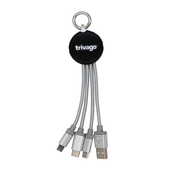 Metallic Logo Light Up Cable with Type C USB