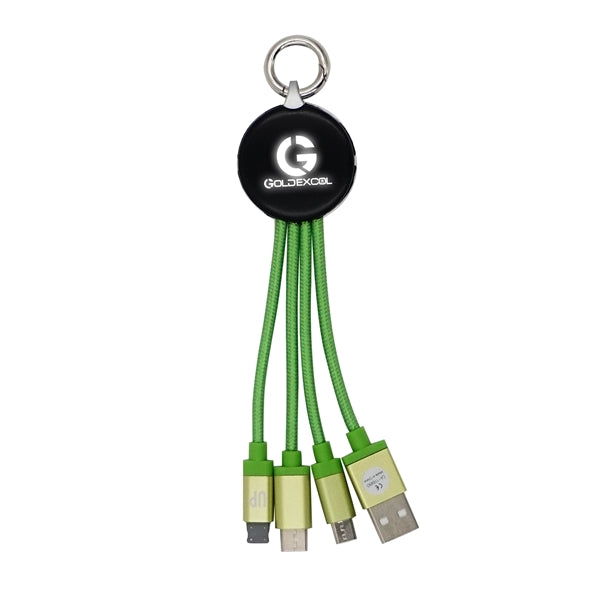 Metallic Logo Light Up Cable with Type C USB