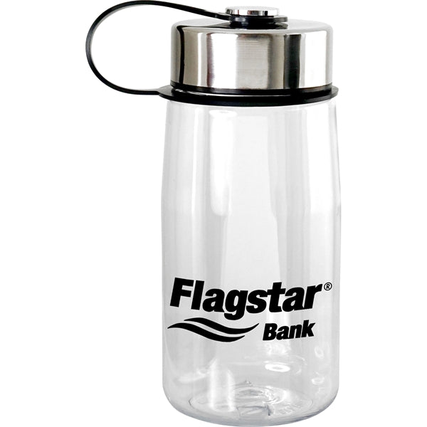 Metal Lanyard Lid 18 oz. Recycled Bottle