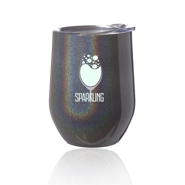 12oz. Iridescent Stemless Wine Glass Stainless Steel