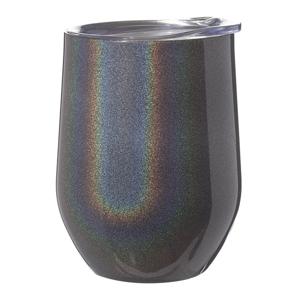 12oz. Iridescent Stemless Wine Glass Stainless Steel