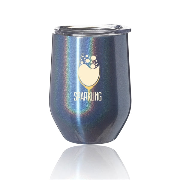 12oz. Iridescent Stemless Wine Glass Stainless Steel