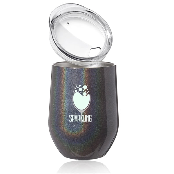 12oz. Iridescent Stemless Wine Glass Stainless Steel