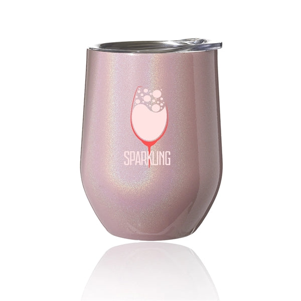 12oz. Iridescent Stemless Wine Glass Stainless Steel