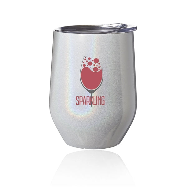 12oz. Iridescent Stemless Wine Glass Stainless Steel