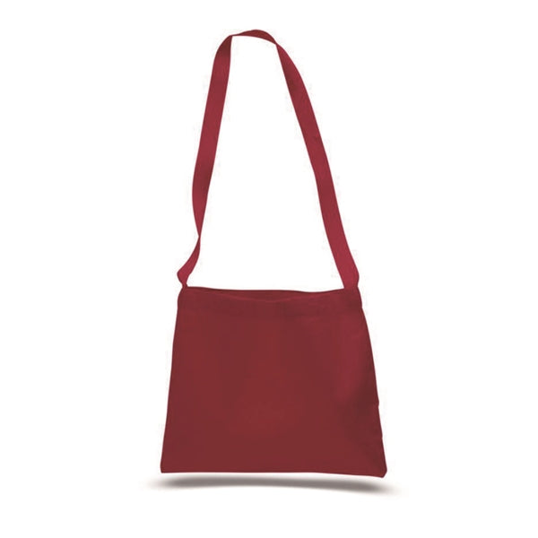 12oz.Cotton Canvas Messanger Tote w/ Long Straps for Grocery