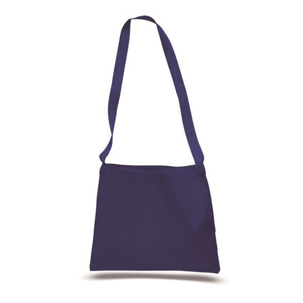 12oz.Cotton Canvas Messanger Tote w/ Long Straps for Grocery