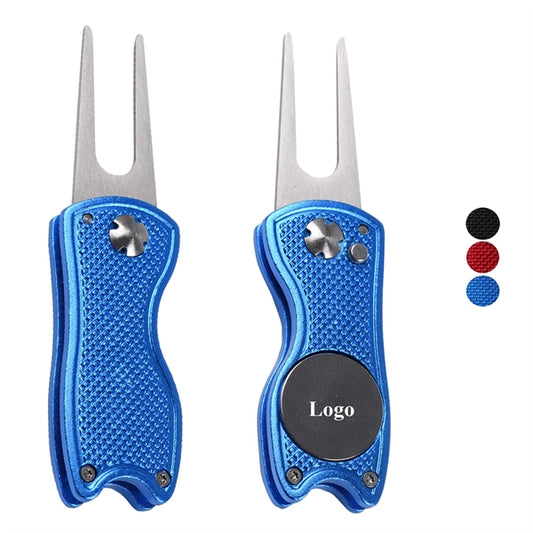 Switchblade Golf Divot Repair Tool with Pop-up Button Magnet