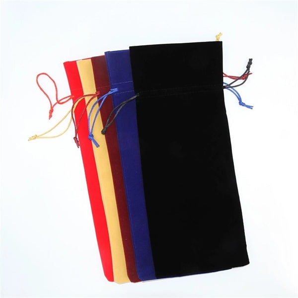 Velvet Wine Drawstring Bag