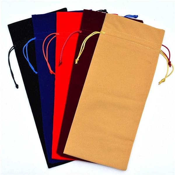 Velvet Wine Drawstring Bag